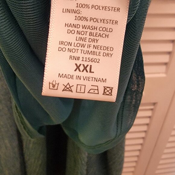 All In Favor Dolman Plissé Midi Dress w Center Twist Knot Deep V Neckline XXL GR - Picture 8 of 10